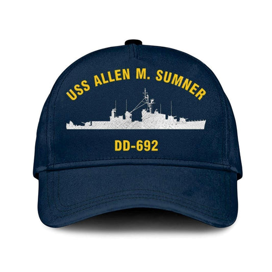 Us Navy Veteran Cap, Embroidered Cap, Uss Allen M Sumner Dd-692 Classic 3D Embroidered Hats