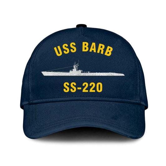 Us Navy Veteran Cap, Embroidered Cap, Uss Barb Ss-220 Classic 3D Embroidered Hats