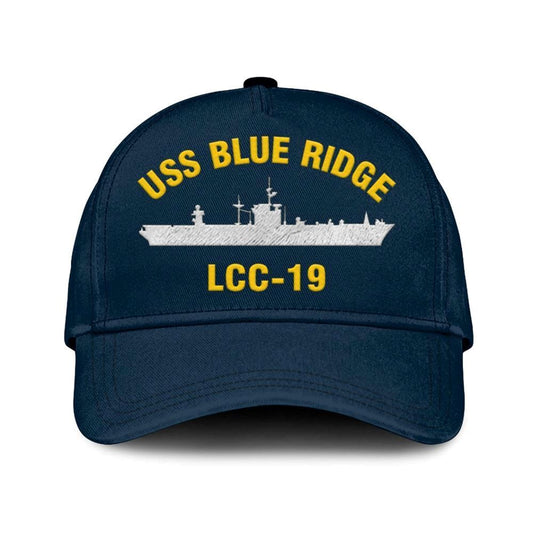 Us Navy Veteran Cap, Embroidered Cap, Uss Blue Ridge Lcc-19 Classic 3D Embroidered Hats