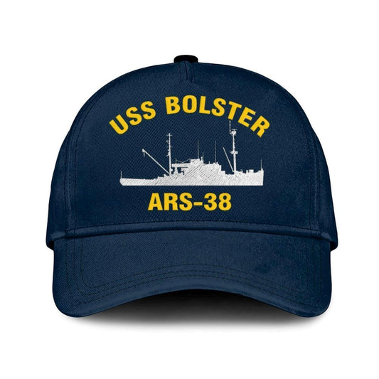 Us Navy Veteran Cap, Embroidered Cap, Uss Bolster Ars-38 Classic 3D Embroidered Hats