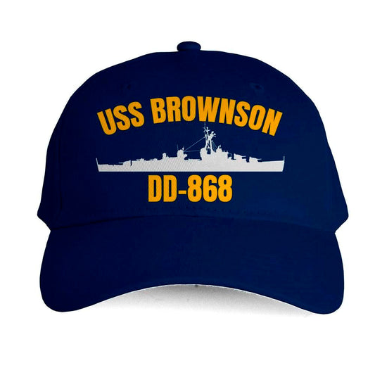 Us Navy Veteran Cap, Embroidered Cap, Uss Brownson Dd-868 Classic 3D Embroidered Hats