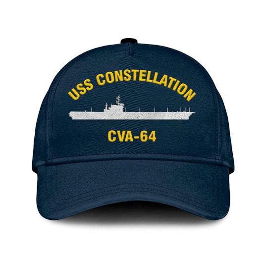 Us Navy Veteran Cap, Embroidered Cap, Uss Constellation Cva-64 Classic 3D Embroidered Hats