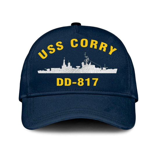 Us Navy Veteran Cap, Embroidered Cap, Uss Corry Dd-817 Classic 3D Embroidered Hats