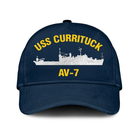 Us Navy Veteran Cap, Embroidered Cap, Uss Currituck Av-7 Classic 3D Embroidered Hats