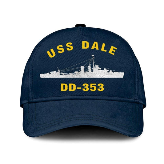 Us Navy Veteran Cap, Embroidered Cap, Uss Dale Dd-353 Classic 3D Embroidered Hats