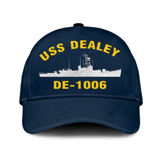 Us Navy Veteran Cap, Embroidered Cap, Uss Dealey De-1006 Classic 3D Embroidered Hats