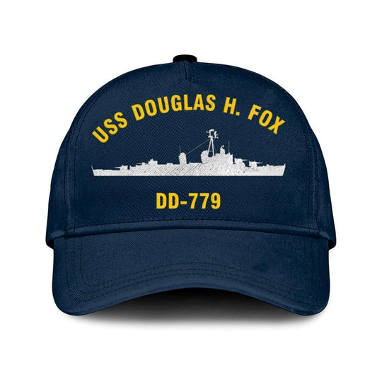 Us Navy Veteran Cap, Embroidered Cap, Uss Douglas H Fox Dd-779 Classic 3D Embroidered Hats