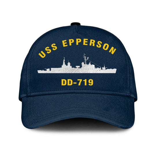 Us Navy Veteran Cap, Embroidered Cap, Uss Epperson Dd-719 Classic 3D Embroidered Hats