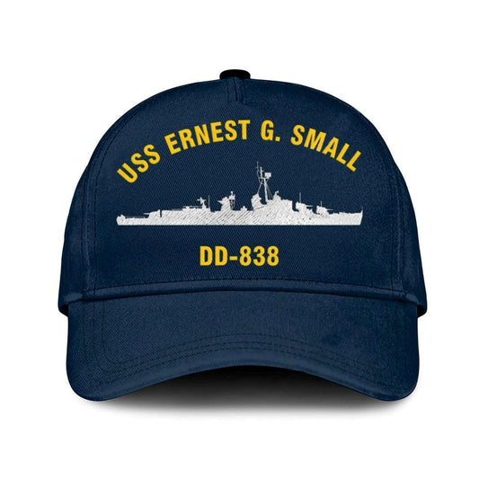 Us Navy Veteran Cap, Embroidered Cap, Uss Ernest G Small Dd-838 Classic 3D Embroidered Hats