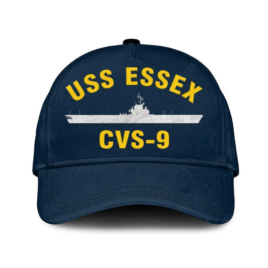 Us Navy Veteran Cap, Embroidered Cap, Uss Essex Cvs-9 Classic 3D Embroidered Hats