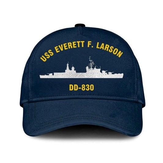 Us Navy Veteran Cap, Embroidered Cap, Uss Everett F Larson Dd-830 Classic 3D Embroidered Hats