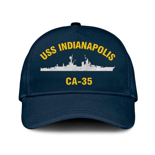 Us Navy Veteran Cap, Embroidered Cap, Uss Indianapolis Ca-35 Classic 3D Embroidered Hats