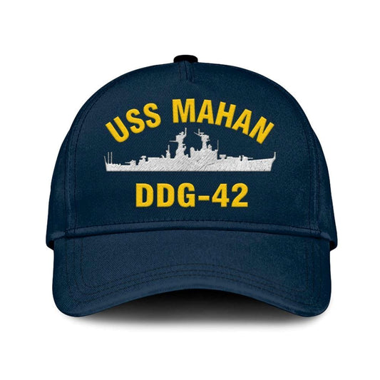 Us Navy Veteran Cap, Embroidered Cap, Uss Mahan Ddg-42 Classic 3D Embroidered Hats