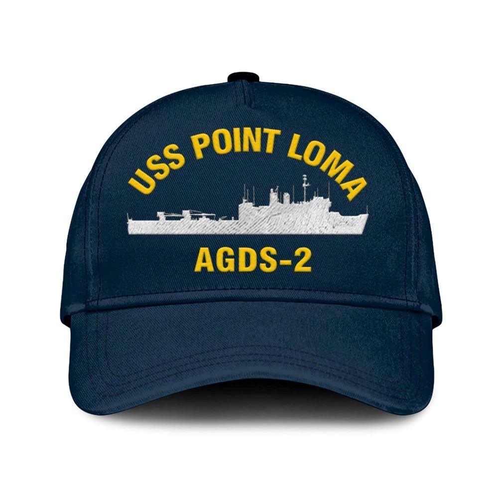 Us Navy Veteran Cap, Embroidered Cap, Uss Point Loma Agds-2_mu Classic 3D Embroidered Hats