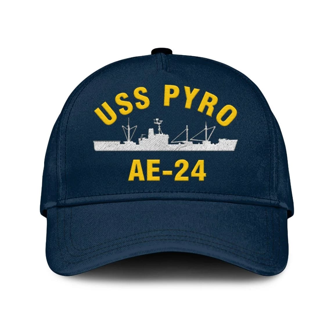 Us Navy Veteran Cap, Embroidered Cap, Uss Pyro Ae-24 Classic 3D Embroidered Hats