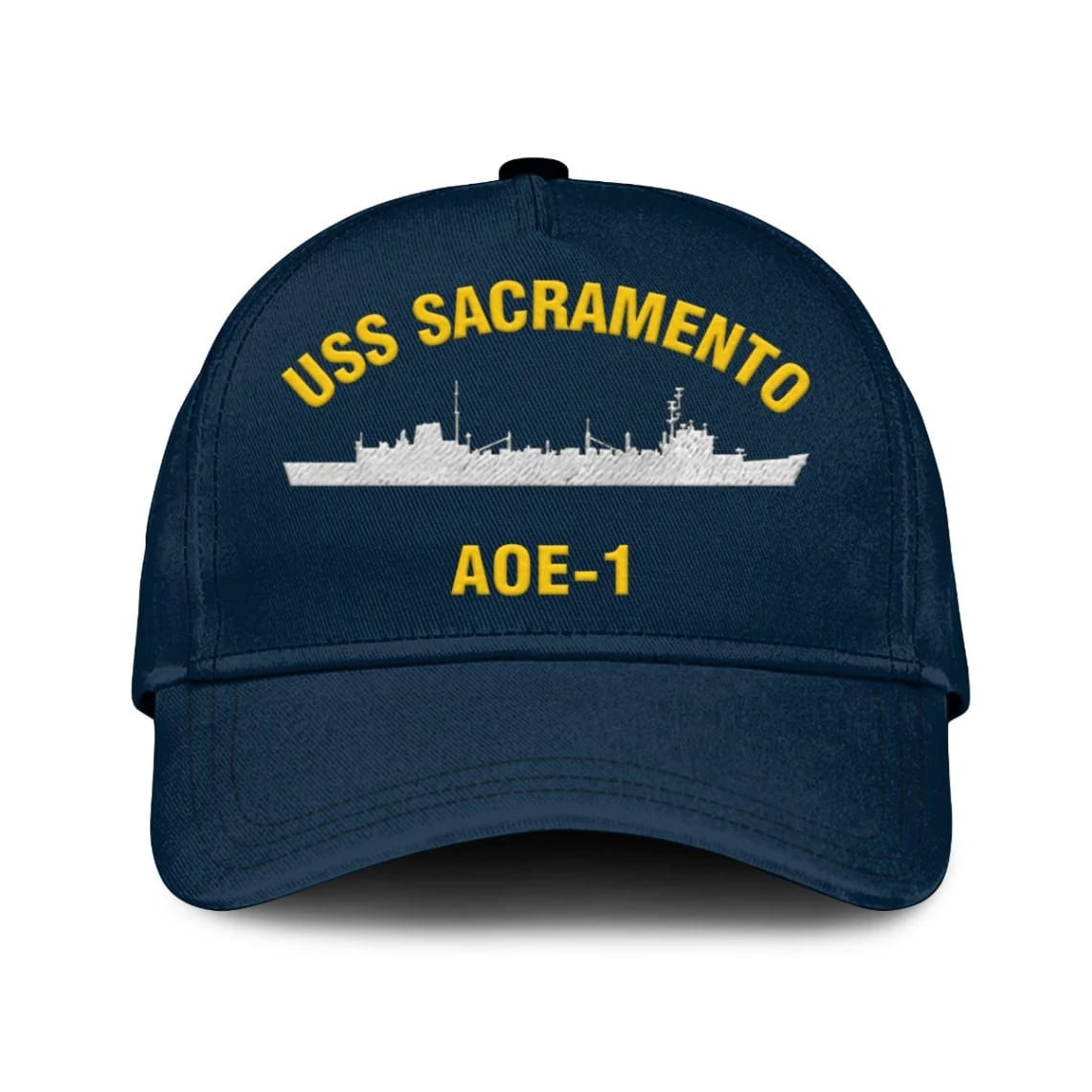 Us Navy Veteran Cap, Embroidered Cap, Uss Sacramento Aoe-1 Classic 3D Embroidered Hats
