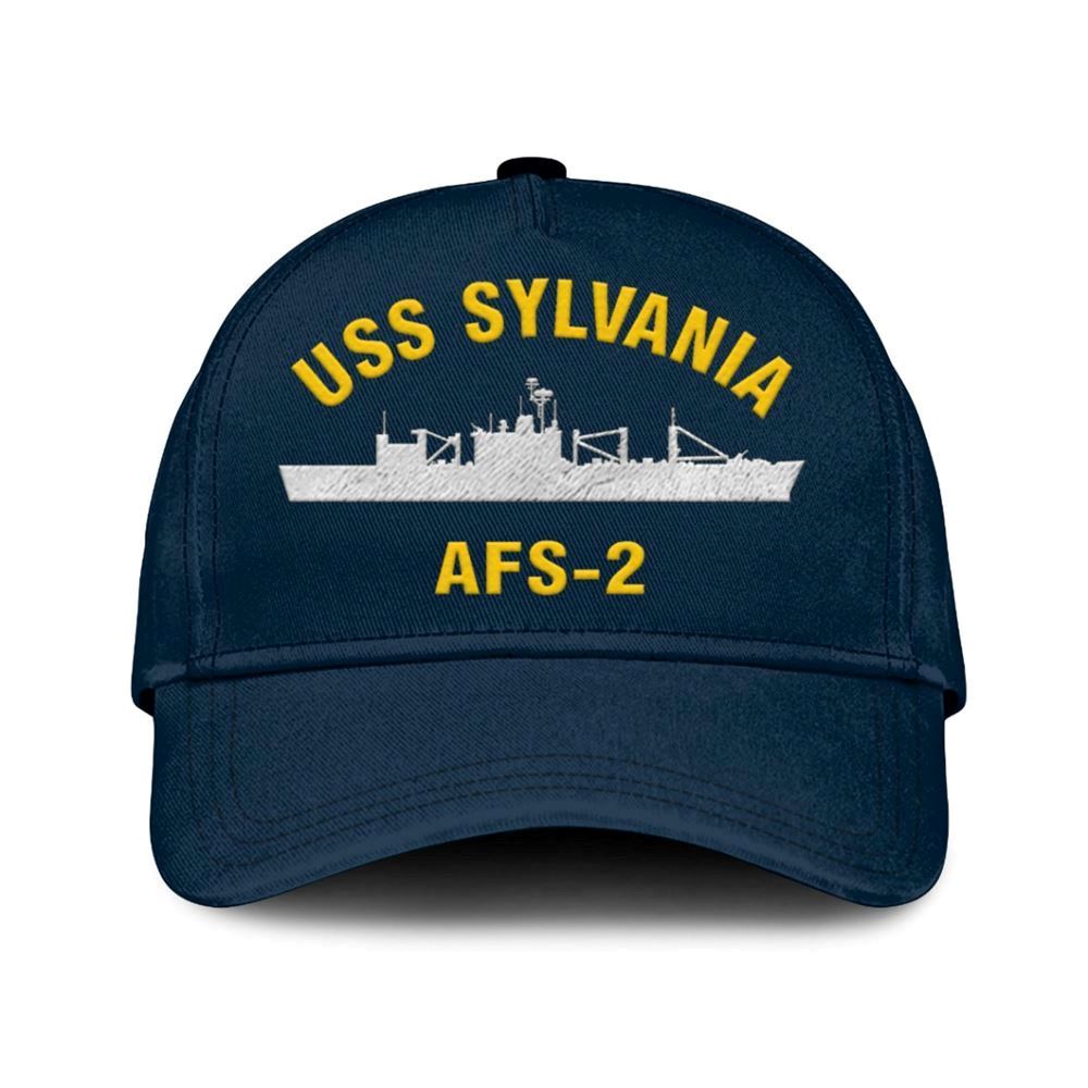 Us Navy Veteran Cap, Embroidered Cap, Uss Sylvania Afs 2 Classic 3D Embroidered Hats