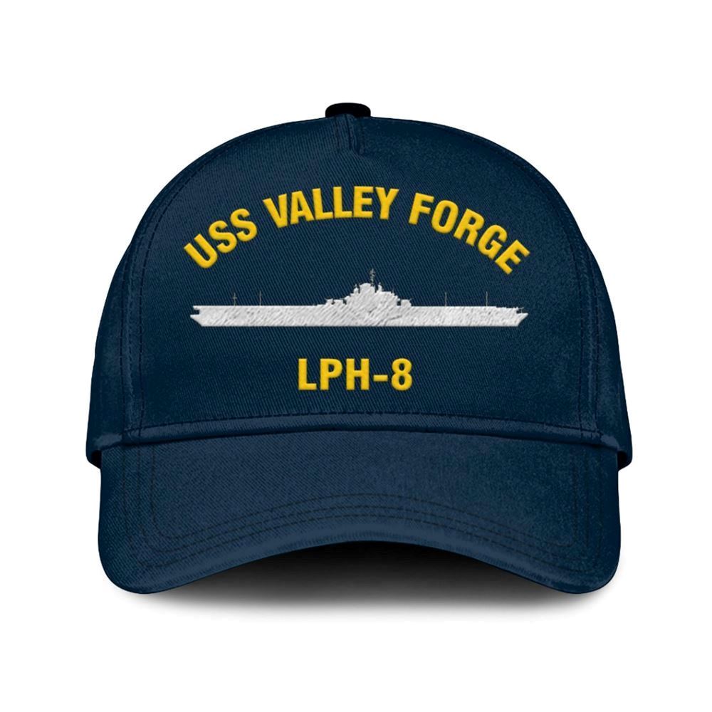 Us Navy Veteran Cap, Embroidered Cap, Uss Valley Forge Lph-8 Classic 3D Embroidered Hats