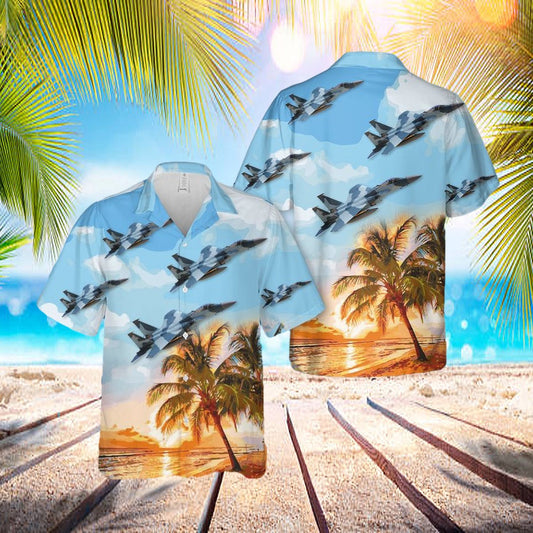 Usaf 65th Aggressor Squadron Mcdonnell Douglas F-15c Eagle 80-0010 Hawaiian Shirt - Beachwear For Men - Best Hawaiian Shirts