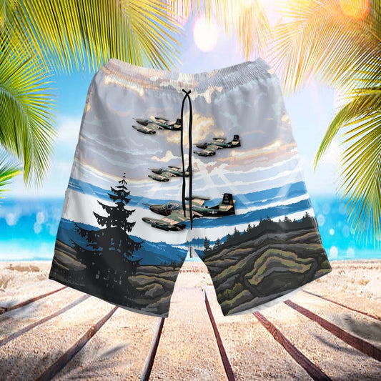 Usaf Illinois Air National Guard 169th Tactical Air Support Squadron Oa-37b Dragonfly Hawaiian Short - Beachwear For Men - Best Hawaiian Shirts