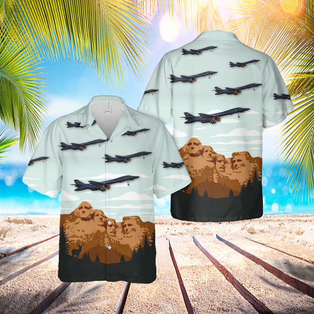 Usaf Rockwell B-1b Lancer 28th Bomb Wing (28 Bw) 34th Bomb Squadron Hawaiian Shirt - Beachwear For Men - Best Hawaiian Shirts