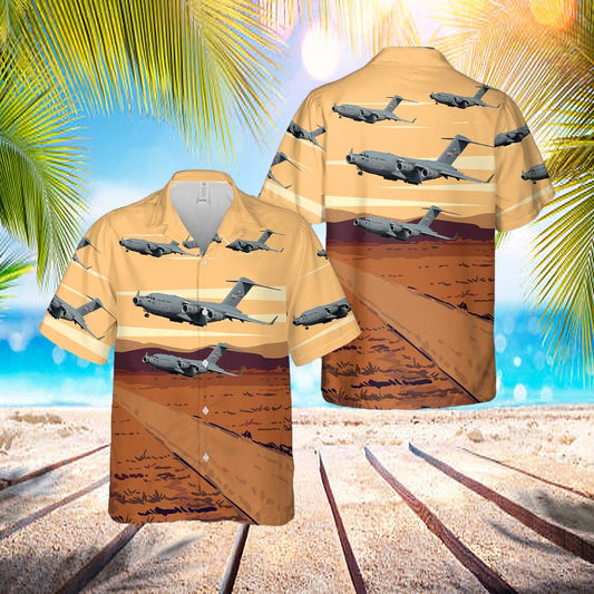 Usaf Tennessee Air National Guard 155th Airlift Squadron C-17 Hawaiian Shirt - Beachwear For Men - Best Hawaiian Shirts