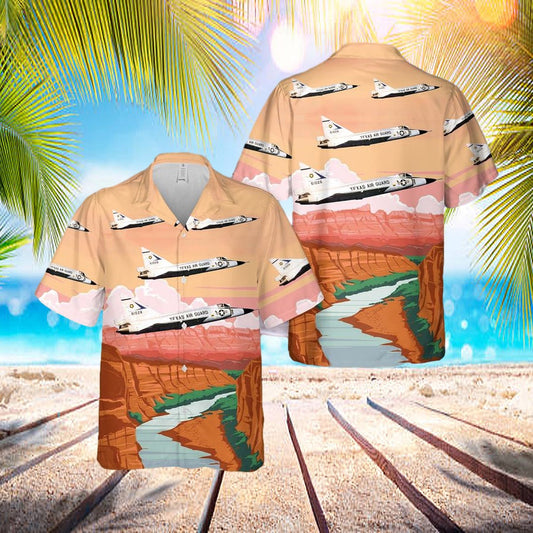 Usaf Texas Air National Guard 111th Fighter Interceptor Squadron Convair F-102a-55-Co Delta Dagger Hawaiian Shirt - Best Hawaiian Shirts