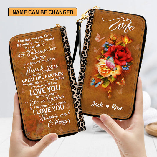 Valentines Day Gift Ideas For Wife Meeting You Was Fate Clutch Purse For Women - Personalized Name - Christian Gifts For Women