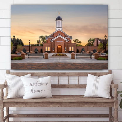 Vernal Temple Sunset Canvas Wall Art - Jesus Christ Picture - Canvas Christian Wall Art