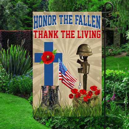 Veteran Day Honor The Fallen Thank The Living Flag - Outdoor House Flags - Decorative Flags