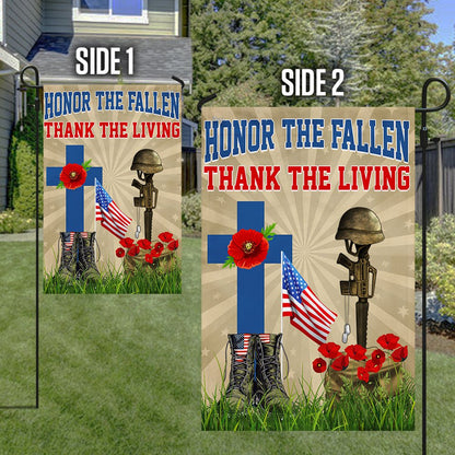 Veteran Day Honor The Fallen Thank The Living Flag - Outdoor House Flags - Decorative Flags