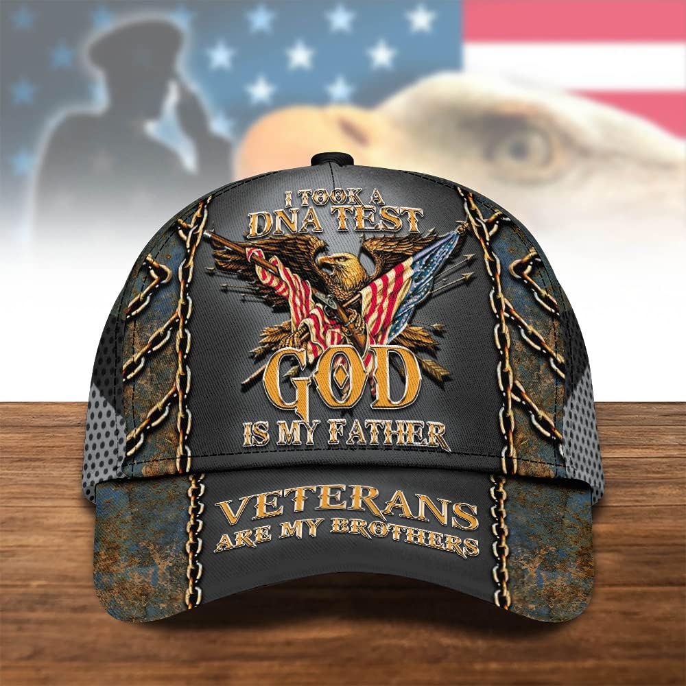Veteran I Took A Dna Test And God Is My Father All Over Print Baseball Cap - Christian Hats For Men Women