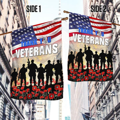 Veterans Day Thank You Veterans Flag - Outdoor House Flags - Decorative Flags