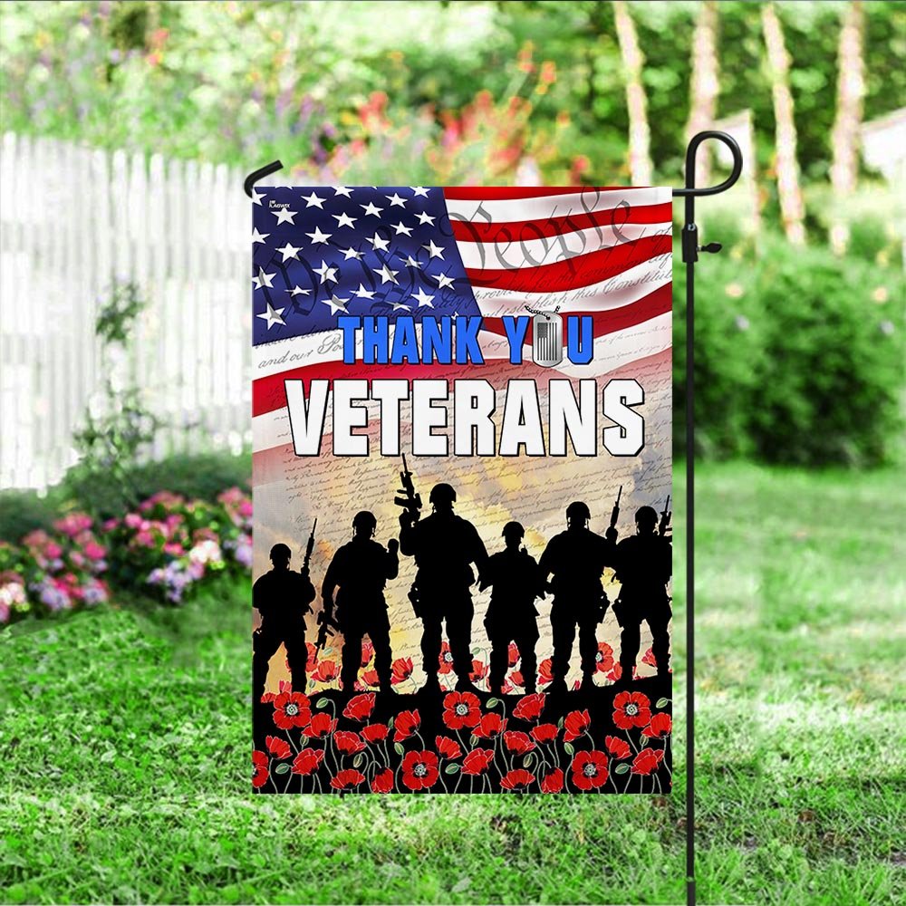 Veterans Day Thank You Veterans Flag - Outdoor House Flags - Decorative Flags