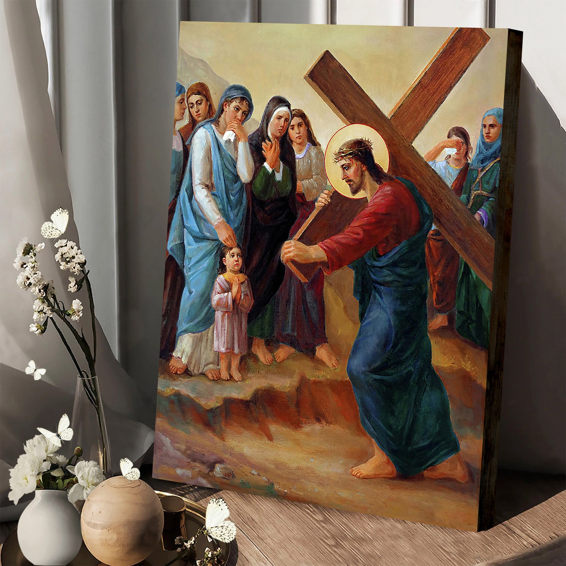 Via Dolorosa - Daughters Of Jerusalem  Canvas Wall Art - Jesus Canvas Pictures - Christian Wall Art