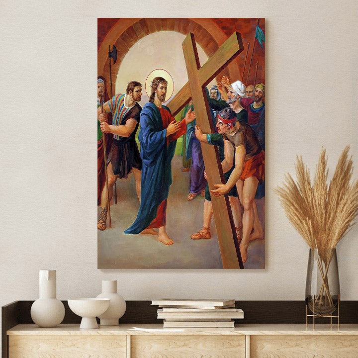 Via Dolorosa - Jesus Takes Up His Cross  Canvas Wall Art - Jesus Canvas Pictures - Christian Wall Art