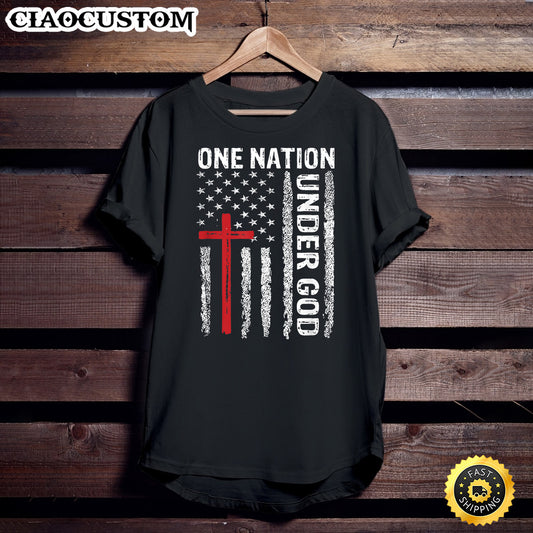 Vintage Usa Flag Faith Family Freedom T-Shirt - Christian Shirt