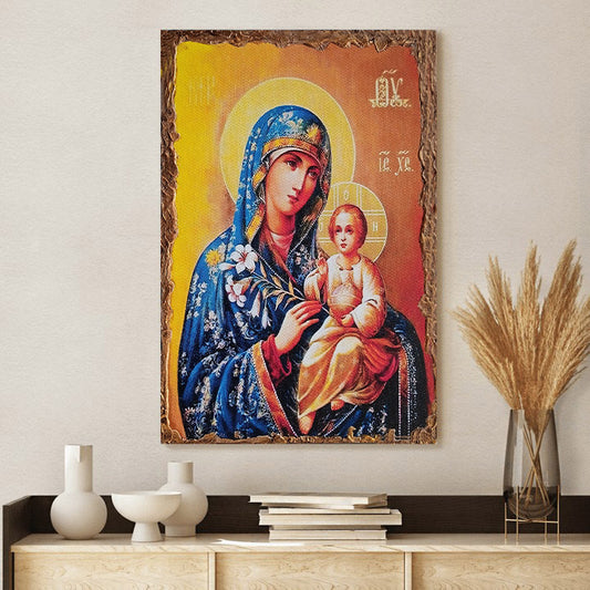 Virgin Mary And Jesus Child Canvas Wall Art - Catholic Canvas Wall Art - Religious Gift - Christian Wall Art Decor