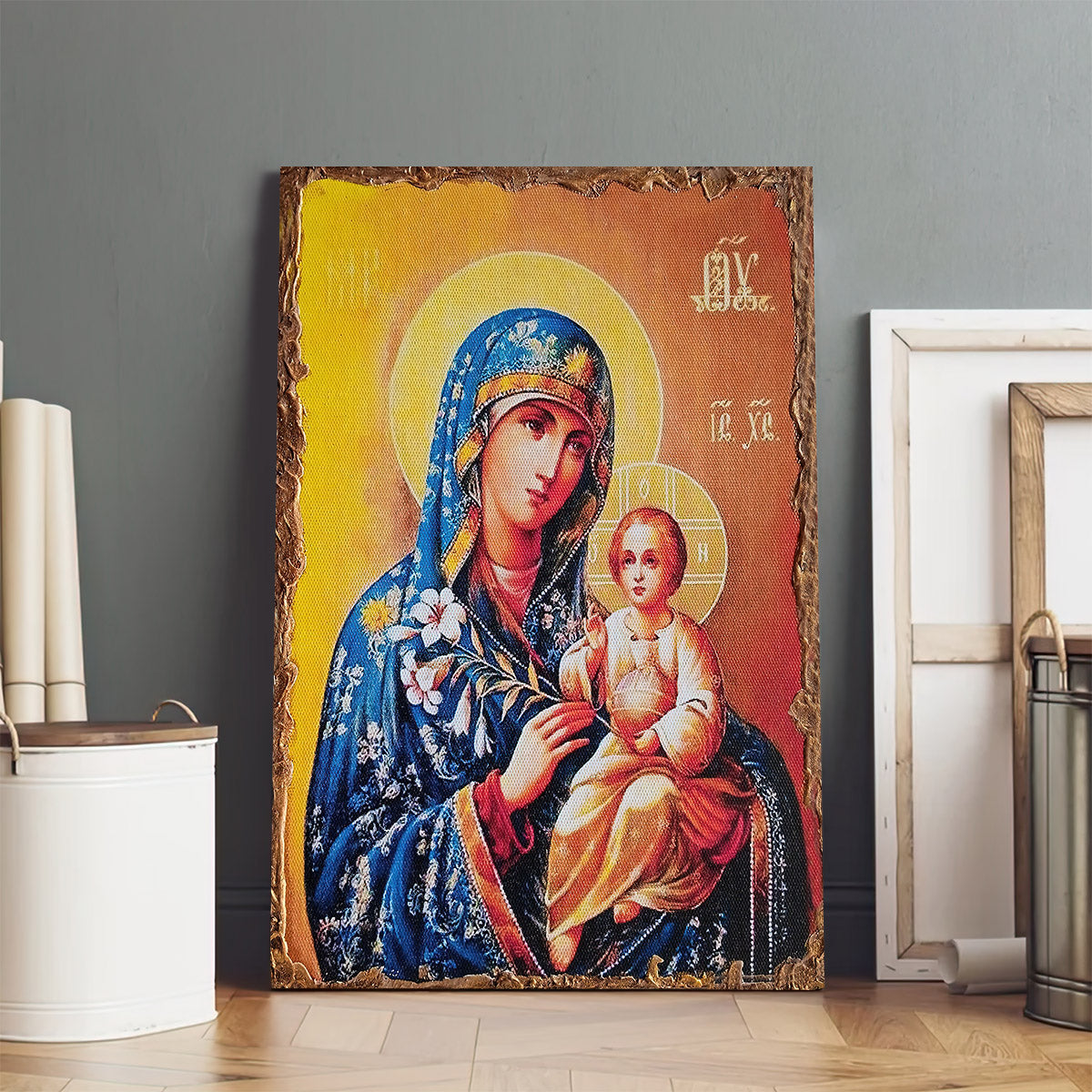 Virgin Mary And Jesus Child Canvas Wall Art - Catholic Canvas Wall Art - Religious Gift - Christian Wall Art Decor