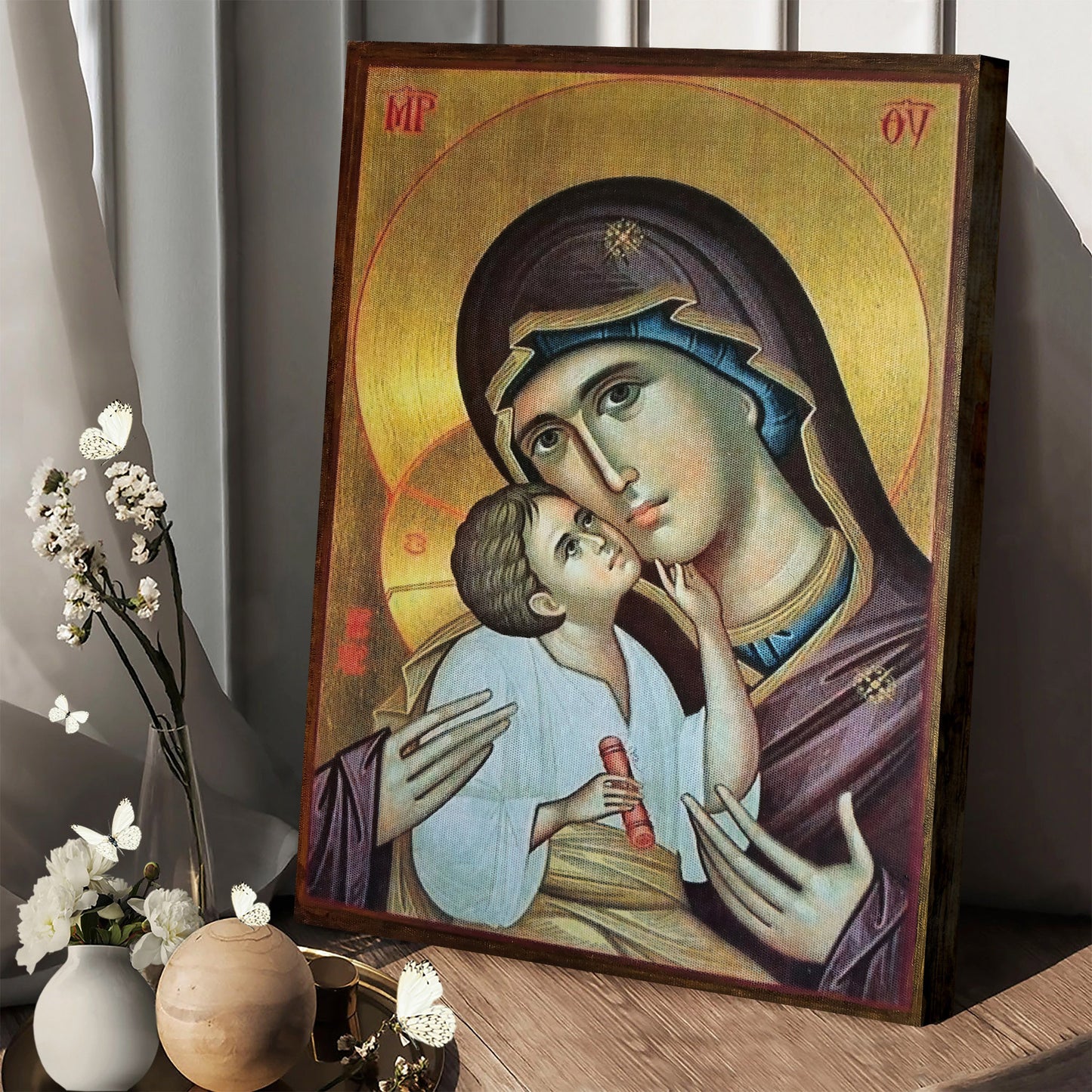 Virgin Mary And Jesus Virgin Canvas Wall Art - Catholic Canvas Wall Art - Religious Gift - Christian Wall Art Decor