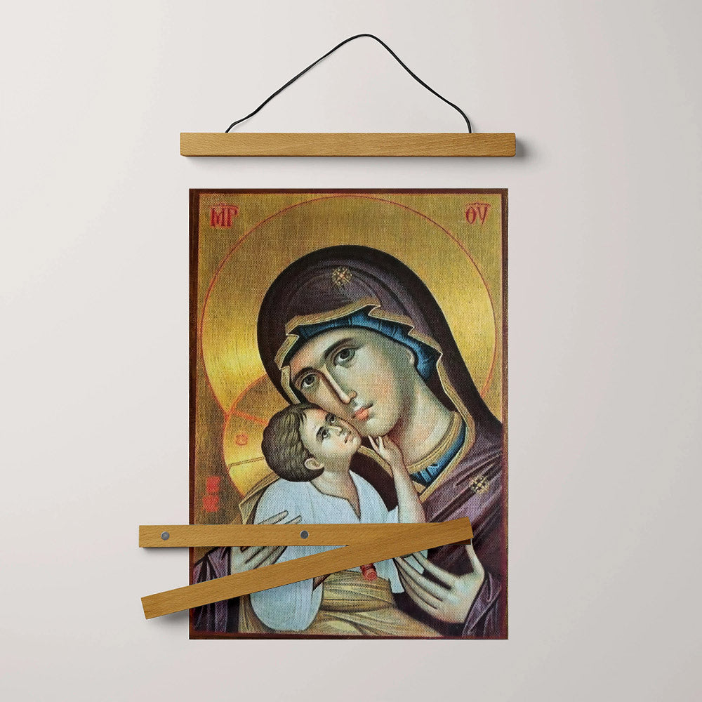 Virgin Mary And Jesus Virgin Hanging Canvas Wall Art - Catholic Hanging Canvas Wall Art - Religious Gift - Christian Wall Art Decor