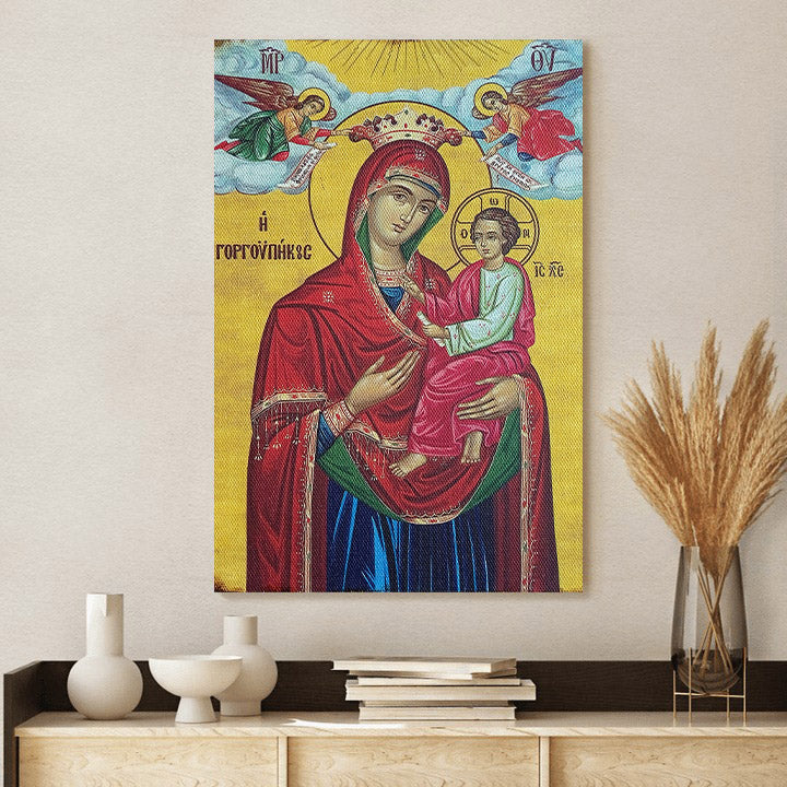 Virgin Mary And Jesus Virgin Mary Canvas Wall Art - Catholic Canvas Wall Art - Religious Gift - Christian Wall Art Decor