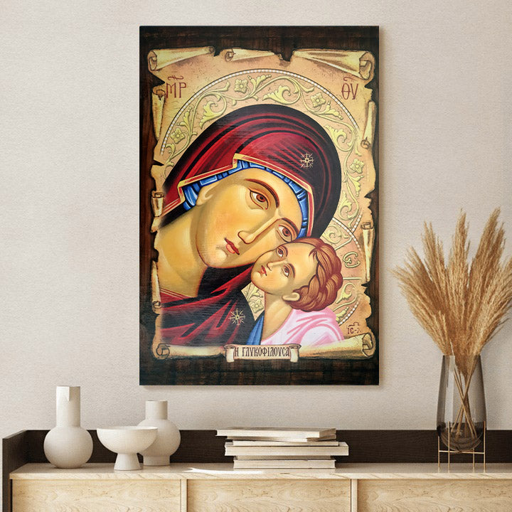 Virgin Mary Canvas Wall Art - Catholic Canvas Wall Art - Religious Gift - Christian Wall Art Decor