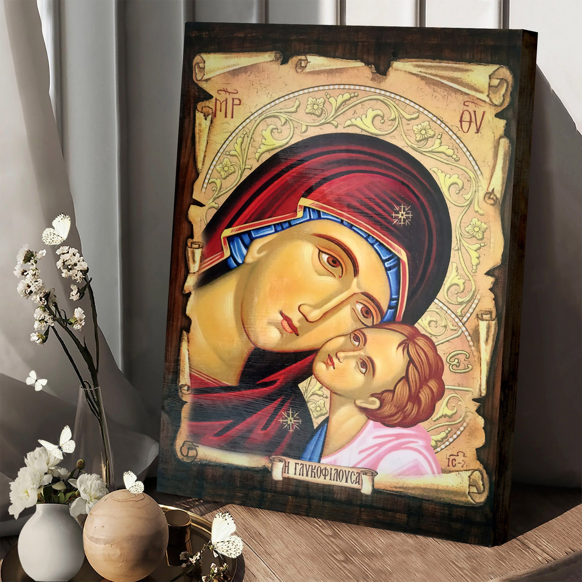 Virgin Mary Canvas Wall Art - Catholic Canvas Wall Art - Religious Gift - Christian Wall Art Decor