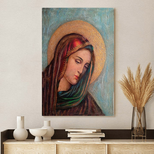 Virgin Mary Canvas Wall Art - Religious Gift - Catholic Canvas Wall Art - Religious Gift - Christian Wall Art Decor