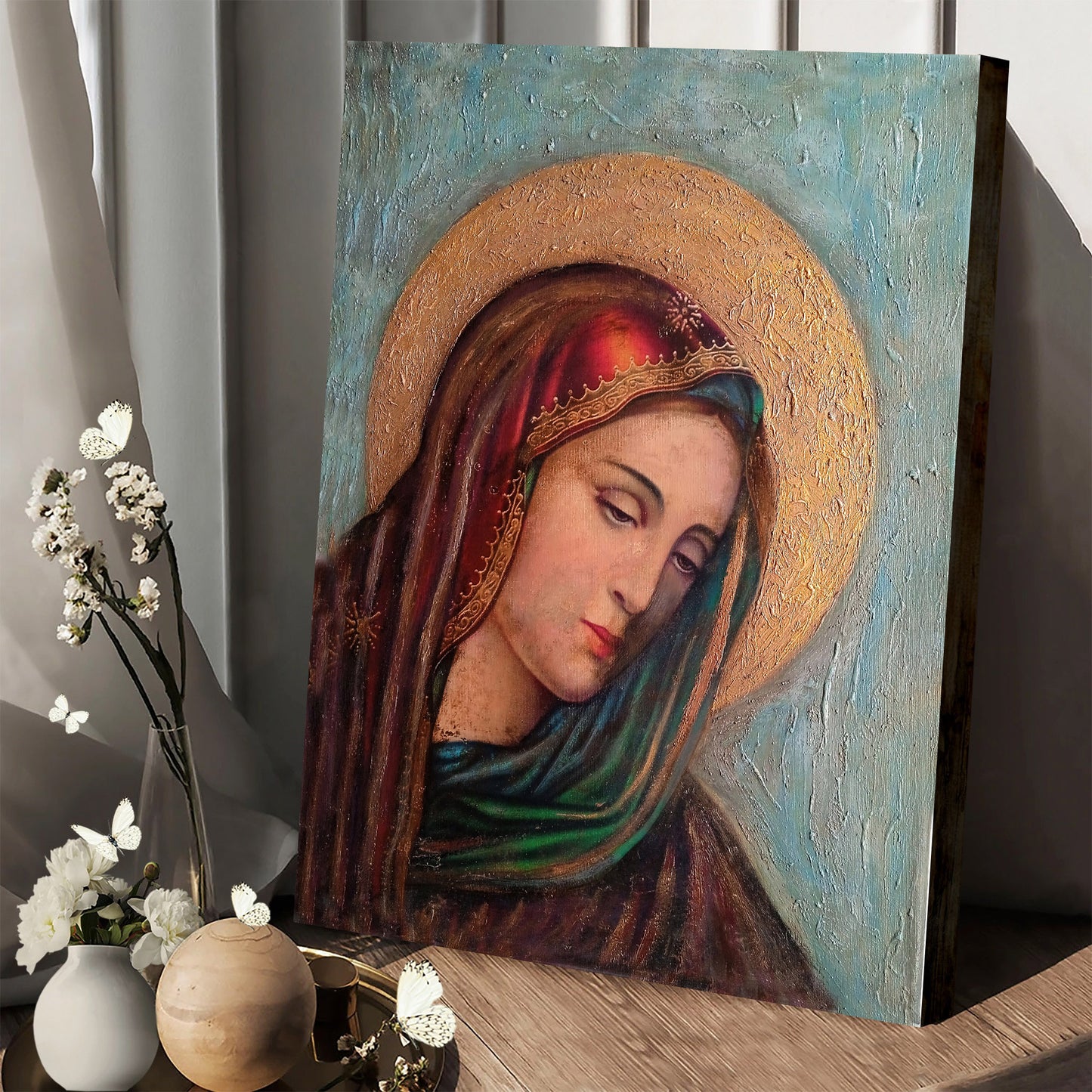 Virgin Mary Canvas Wall Art - Religious Gift - Catholic Canvas Wall Art - Religious Gift - Christian Wall Art Decor