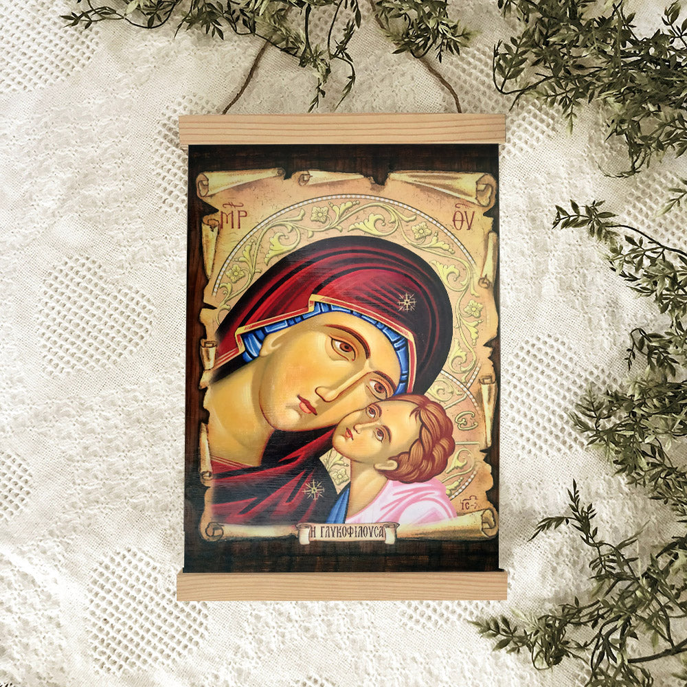 Virgin Mary Hanging Canvas Wall Art - Catholic Hanging Canvas Wall Art - Religious Gift - Christian Wall Art Decor