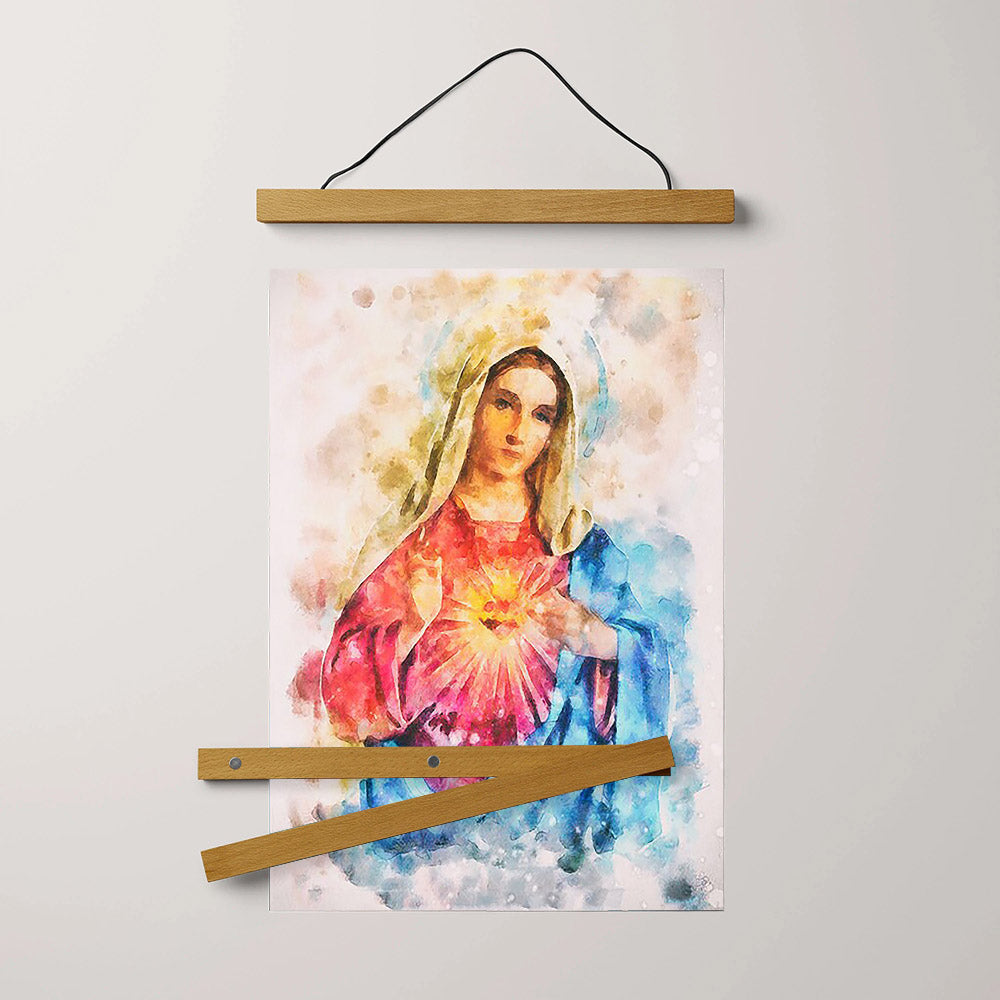 Virgin Mary Hanging Canvas Wall Art 1 - Catholic Hanging Canvas Wall Art - Religious Gift - Christian Wall Art Decor