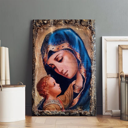 Virgin Mary Jesus Canvas Wall Art - Catholic Canvas Wall Art - Religious Gift - Christian Wall Art Decor
