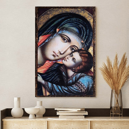 Virgin Mary Jesus Canvas Wall Art 1 - Catholic Canvas Wall Art - Religious Gift - Christian Wall Art Decor
